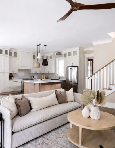 Open-concept living room and kitchen at 4 Harborview Circle featuring custom finishes, spacious living areas, and Lowcountry-inspired design