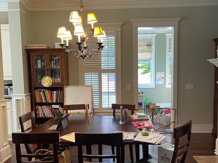 Original dining room in Habersham, SC home prior to renovation by Allen Patterson Builders, showing the space later transformed as part of the kitchen and adjoining living area renovation.